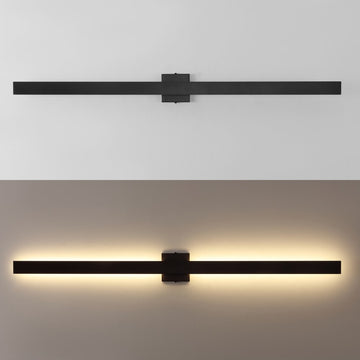 Vara 49.5" Modern Minimalist Indoor/Outdoor Metal 350-Degree Rotate Dimmable Integrated Linear LED Wall Sconce - JONATHAN Y